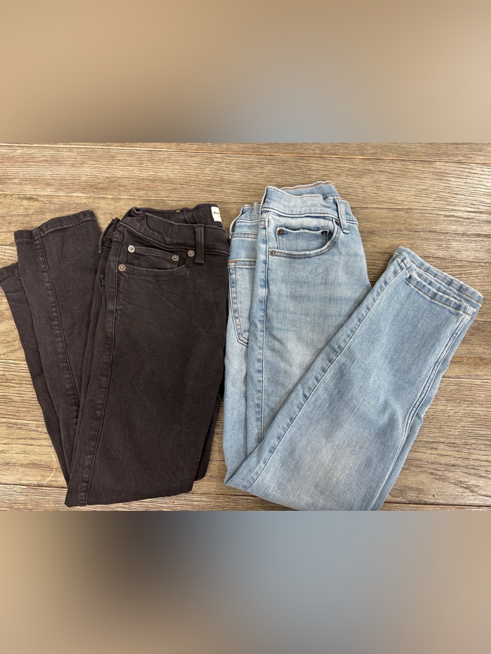 Black and Light Blue Jeans - Classic Stretch Denim